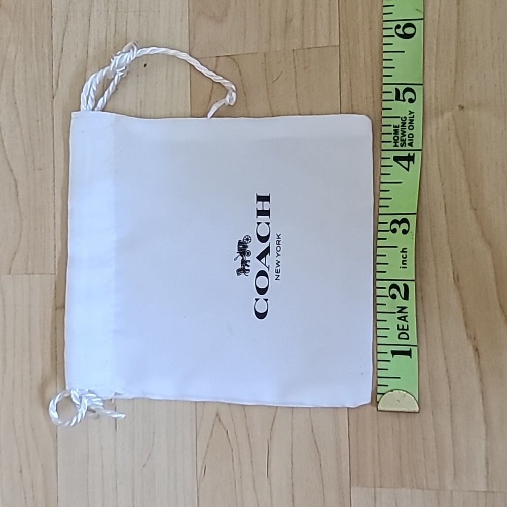 Coach Drawstring Small White Dust Bag Storage Cover Bag 5"×4 1/2"